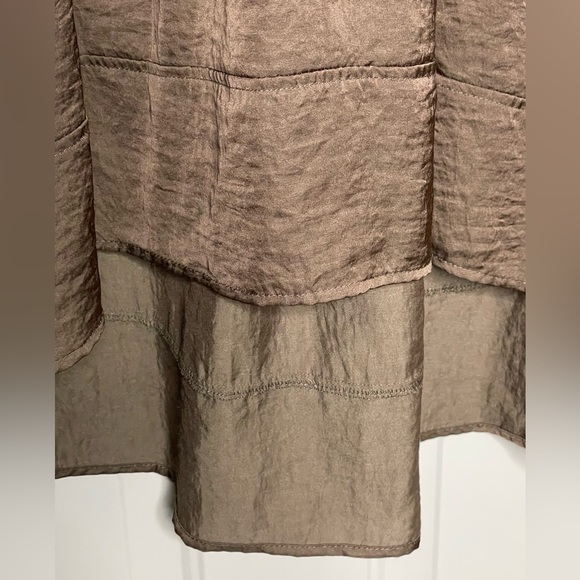 Lane Bryant 18/20 Brown wide elastic waist band Hi-Lo Skirt - Picture 3 of 6